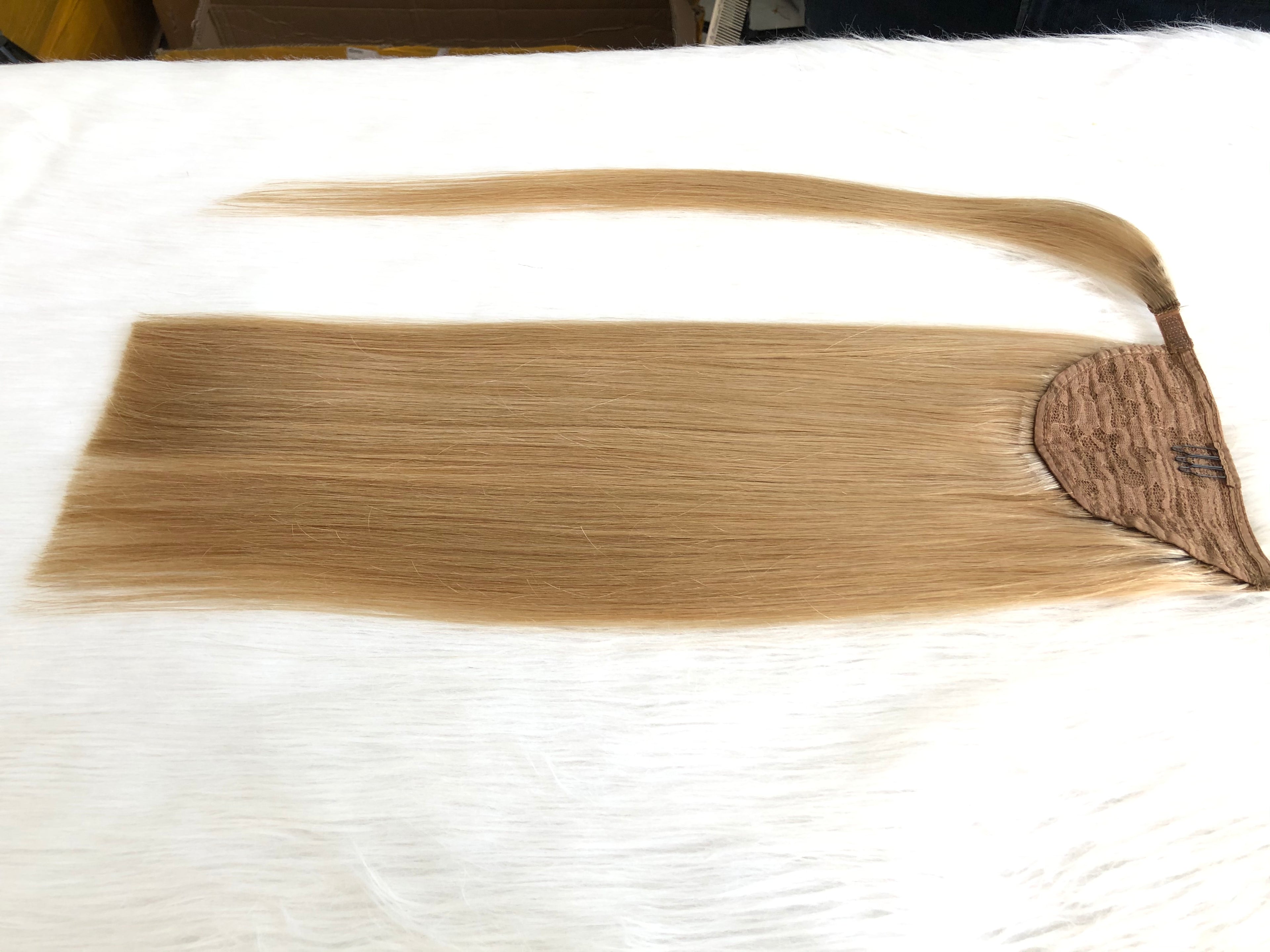 Platinum Blonde Human Hair Ponytail Extension